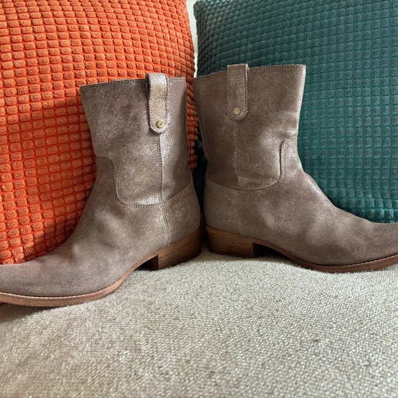 Jimmy Choo Shimmer Leather Ankle Boots Size 38 1/2 - Picture 1 of 9